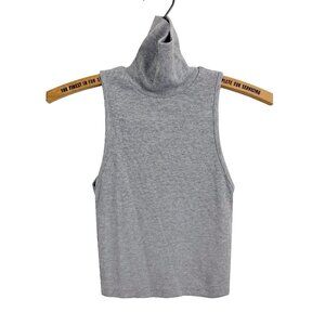 ZARA Women’s Cropped Sleeveless Mock Neck Tank Grey Size Small